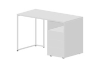 LKSTD126BLBLBL Стол на опорной тумбе 3 ящ. правый (push-to-open, в разборе), 118х60х75см