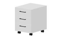 LKMP3BLNR Тумба мобильная 3 ящ. (в разборе, без замка), 43х53х58см, ручки черные, колёса со стопором