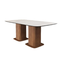 Стол прямоугольныи Denver 270, керамика матовая, две опоры дерево Стол прямоугольныи Denver 270, керамика матовая, две опоры дерево