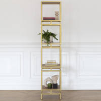 Стеллаж CUBIC-4, золотой, ЛДСП Робиния, 40x40x196,5 Стеллаж CUBIC-4, золотой, ЛДСП Робиния, 40x40x196,5