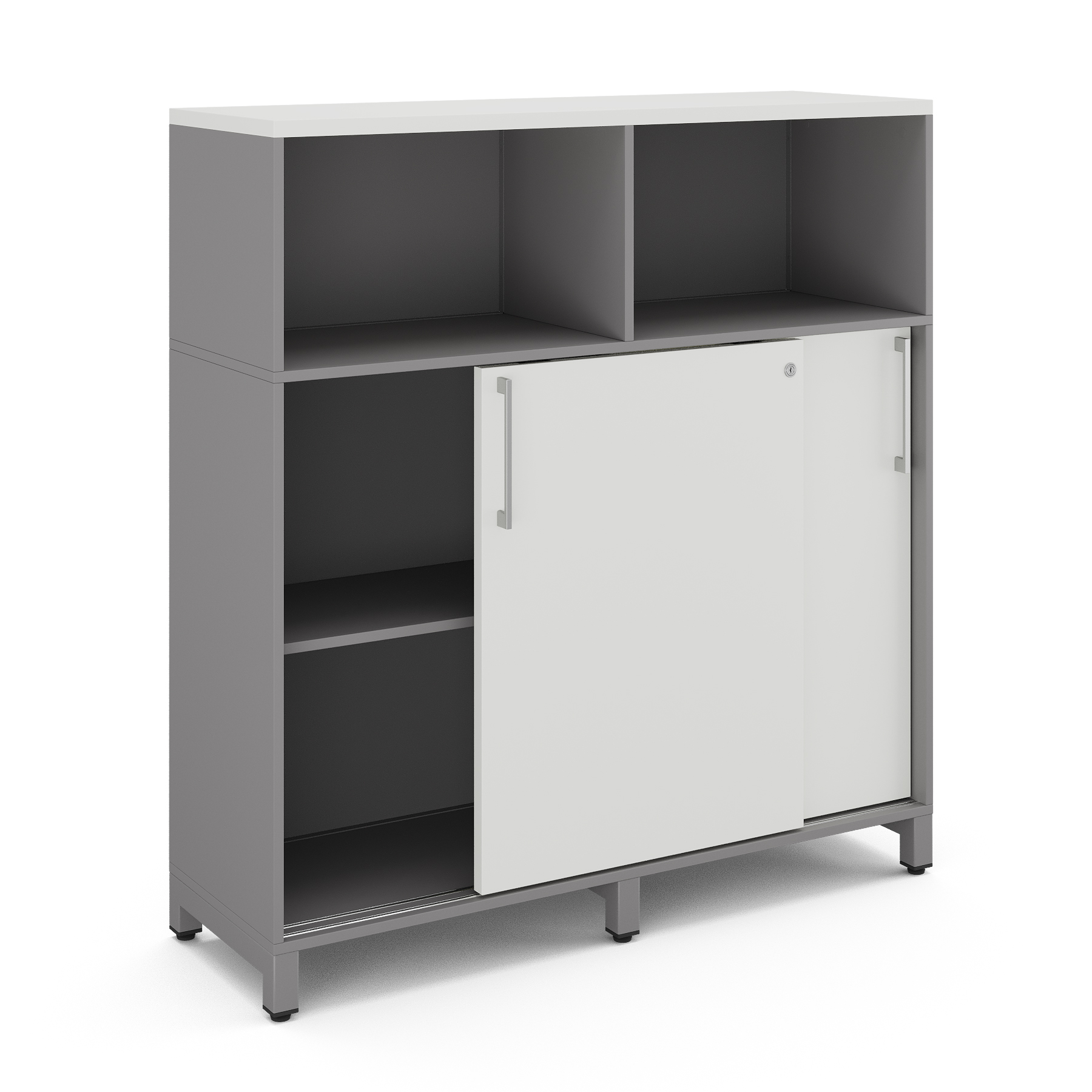 Шкаф открытый Kobor HK/2/1-120/60/M aluminum/premium Шкаф открытый Kobor HK/2/1-120/60/M aluminum/premium