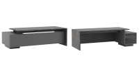 DLI37210212R Dali Стол письменный на опорной тумбе 230x115x75 эбен антрацит DLI37210212R Dali Стол письменный на опорной тумбе 230x115x75 эбен антрацит