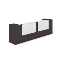 1КРТ-КЛ05.1 Комплект Ресепшн с фартуком HPL (363.2x75.1x114.9 см) (с подсветкой) венге/белый глянец hpl