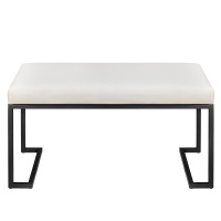 Банкетка OMEGA MINI, черная, Слоновая кость, 85x40x45