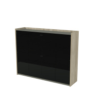 15ШДС.1403 Шкаф средний, со стеклом, двусоставный (176.8x46x140 см) okwood/terra