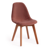 Стул CINDY SOFT (mod. C1021F1) вельвет/дерево бук, 53 х 45 х 81 см , коралловый (HLR 44)/натуральный Стул CINDY SOFT (mod. C1021F1) вельвет/дерево бук, 53 х 45 х 81 см , коралловый (HLR 44)/натуральный