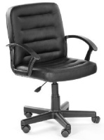 Кресло компьютерное OLSS Кресло ЧИП 192 Ультра черный экокожа