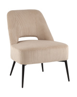 Кресло лаунж Бостон велюр рельефный бежевый