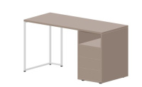 LKSTD146TRTRBL Стол на опорной тумбе 3 ящ. правый (push-to-open, в разборе), 138х60х75см