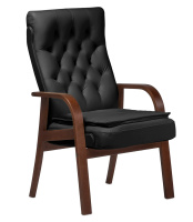 Кресло для посетителей Darwin D с подушкой черная кожа Кресло для посетителей Darwin D с подушкой черная кожа