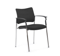 PINKO Кресло на опорах, подл ЧЕРН/ЧЕРНЫЙ/ХРОМ