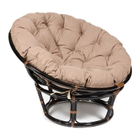 Кресло PAPASAN/ПАПАСАН 23/01 W /с подушкой/ 115х101х104 см, Antique brown (античный черно-коричневый), экошерсть Коричневый, 1811-5