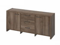 Тумба трехсекционная с 2 дверьми и 3 ящиками 1804х460х806, фурнитура черная FB-13-01.D_Орех Пацифик табак