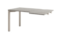 Стол эргономичный 1400х880х750 на металлокаркасе правый. Конечная секция D-513R_Бетон Чефалу светлый/Кашемир серый