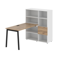 Стол-стеллаж ELRST 1113 Дуб Денвер светлый/Черный/Белый 1790х1120х1355 EDIS