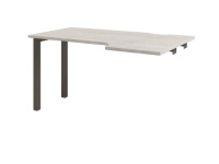 Стол эргономичный 1400х880х750 на металлокаркасе правый. Средняя секция D-512R_Акация Морава/Трюфель