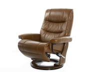 Кресло реклайнер FALTO Valencia (встроенная подножка, натуральная кожа, коричневый)