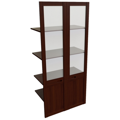 Наполнение высокого шкафа со стеклом 22551 темн.орех