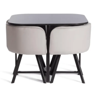 Комплект (стол, 4 стула) QUADRON (mod. PT14) Стол: МДФ/металл, стул: металл/велюр, 100х100х73 см, 69х56х71 см, Light-grey(св-серый) HLR-14/чёрный Комплект (стол, 4 стула) QUADRON (mod. PT14) Стол: МДФ/металл, стул: металл/велюр, 100х100х73 см, 69х56х71 см, Light-grey(св-серый) HLR-14/чёрный