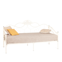 Кровать Federica (mod. AT-881) дерево гевея/металл, 90x200 см (Day bed), Белый (butter white)
