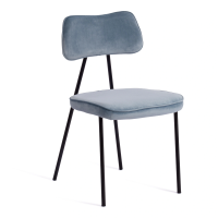 Стул SILVIA (mod. 0139124) / 1 шт. в упаковке металл/вельвет, 46,5х59х82,5 см, голубой S108 (SILVER BLUE 74)/черный