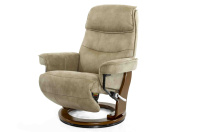 Кресло реклайнер FALTO Rio (встроенная подножка, искусственный нубук, бежевый)
