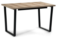 Стол деревянный раскладной Лота Лофт 120 25 мм дуб делано светлый / черный матовый