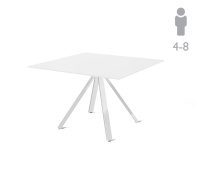 ANCONA Стол д/переговоров кв БЕЛЫЙ/ХРОМ