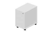 UMP3NBLBL Тумба мобильная узкая (3 ящика, стандартные колёсные опоры, без ручек) 34х53х57см