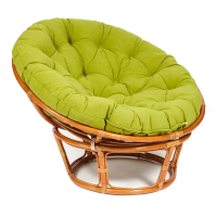 Кресло PAPASAN/ПАПАСАН 23/01 W /с подушкой/ диаметр подушки 125 см, 115х101х104 см, Cognac (коньяк), флок Олива, 23