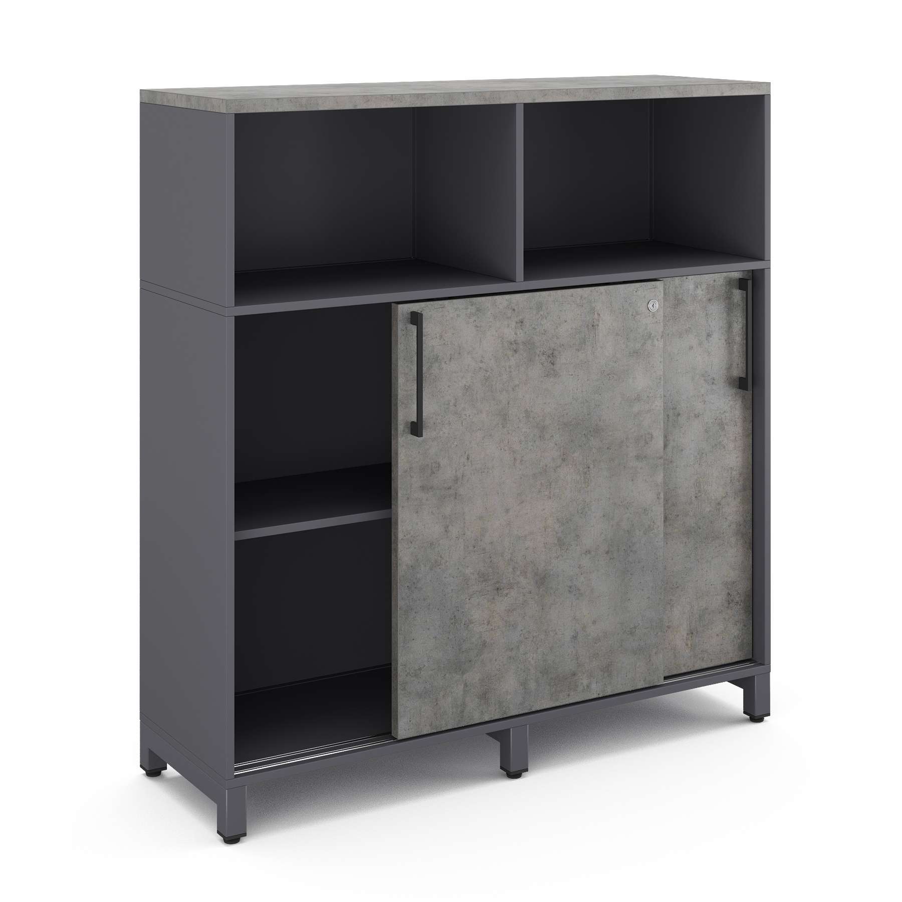 Шкаф открытый Kobor HK/2/1-120/60/M graphite/chicago Шкаф открытый Kobor HK/2/1-120/60/M graphite/chicago