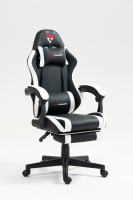 Кресло спортивное TopChairs Prophet с оттоманкой черно-белый Кресло спортивное TopChairs Prophet с оттоманкой черно-белый