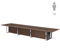 EXE Стол перег L536 хром/короб ОРЕХ/ХРОМ