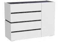 Комод Атлон белый / бетон темный