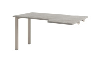 Стол эргономичный 1400х880х750 на металлокаркасе правый. Средняя секция D-512R_Бетон Чефалу светлый/Кашемир серый