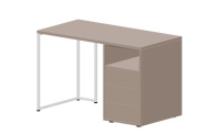 LKSTD126TRTRBL Стол на опорной тумбе 3 ящ. правый (push-to-open, в разборе), 118х60х75см