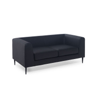 EVA UP Диван 2мест, кожа ЧЕРНЫЙ/ЧЕРНЫЙ