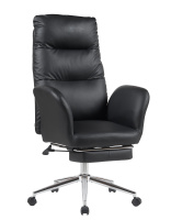 Кресло руководителя TopChairs Solid с оттоманкой, черный