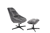 Кресло Оррелл серый с оттоманкой