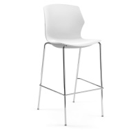 SOLE Кресло пластик барное БЕЛЫЙ/ХРОМ SOLE Кресло пластик барное БЕЛЫЙ/ХРОМ