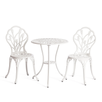 Комплект Secret De Maison Waltz of flowers (стол +2 стула) алюминиевый сплав, D60/H67, 52Х40Х89см, butter white Комплект Secret De Maison Waltz of flowers (стол +2 стула) алюминиевый сплав, D60/H67, 52Х40Х89см, butter white