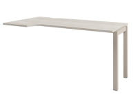 Стол эргономичный 1600х880х750 на металлокаркасе правый. Средняя секция D-522R_Акация Морава/Кашемир серый