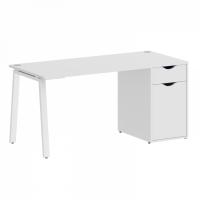Home Office Стол письменный VR.SP-3-158.1.A Белый/Белый металл 1580x720x750