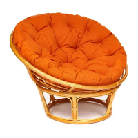 Кресло PAPASAN/ПАПАСАН 23/01 W /с подушкой/ диаметр подушки 122 см, 115х101х104 см, Honey (мед), ткань Оранжевый, С 23