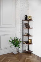 Стеллаж ALLEN, черный, ЛДСП Орех, 33x33x145 Стеллаж ALLEN, черный, ЛДСП Орех, 33x33x145