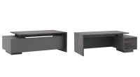 DLI37210012R Dali Стол письменный на опорной тумбе 210x115x75 эбен антрацит DLI37210012R Dali Стол письменный на опорной тумбе 210x115x75 эбен антрацит