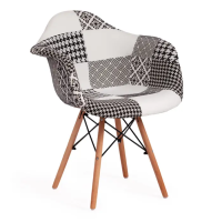 Кресло CINDY SOFT (EAMES) (mod. 101) / 1 шт. в упаковке дерево бук/металл/мягкое сиденье/ткань, 61 х 60 х 80 см , black/white (черный/белый) Кресло CINDY SOFT (EAMES) (mod. 101) / 1 шт. в упаковке дерево бук/металл/мягкое сиденье/ткань, 61 х 60 х 80 см , black/white (черный/белый)
