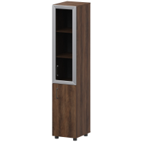 Стеллаж комбинированный узкий с стеклянным фасадом в алюминиевой раме правый К-932,К-936,К-940,КФ-936,КФ-939 Лагос 360x420x2000 Приоритет