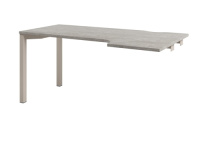 Стол эргономичный 1600х880х750 на металлокаркасе правый. Конечная секция D-523R_Бетон Чефалу светлый/Кашемир серый