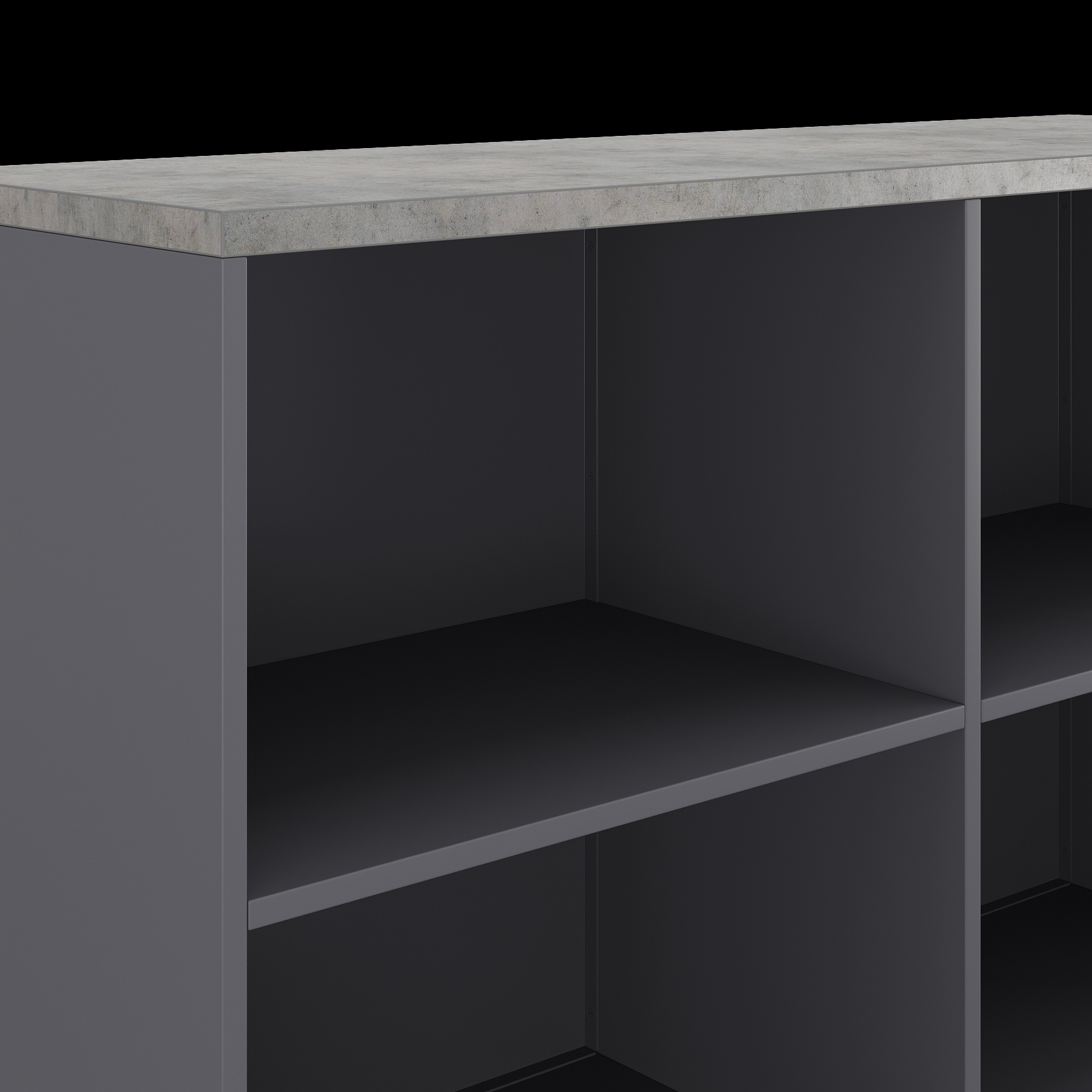 Шкаф открытый Kobor HO/2-120/60/M graphite/chicago Шкаф открытый Kobor HO/2-120/60/M graphite/chicago